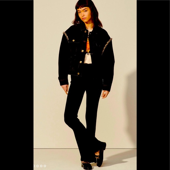 【SANDRO】 Paloma Embellished Denim Jacket Sandro Paloma Embellished Faded Denim Jacket | Neiman Marcus